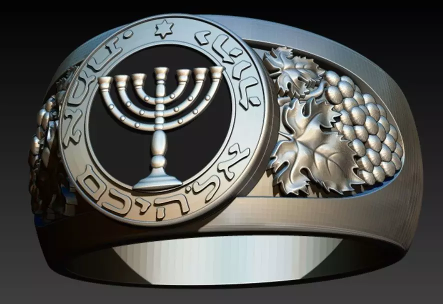 menorah ring 3D print model