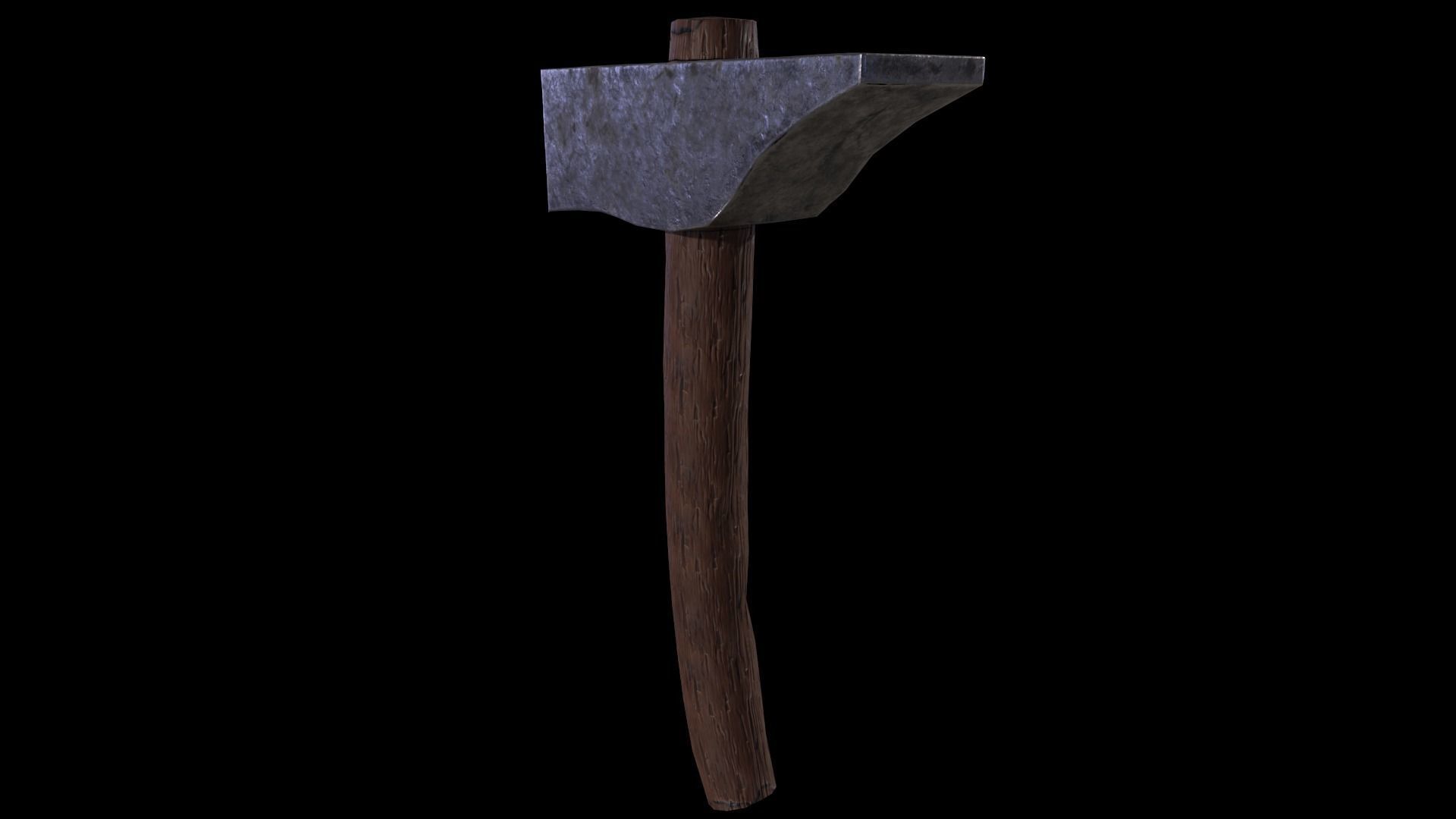 234Medieval - Hammer Game Ready Low Poly 3D Model  Low-poly 3D model_8