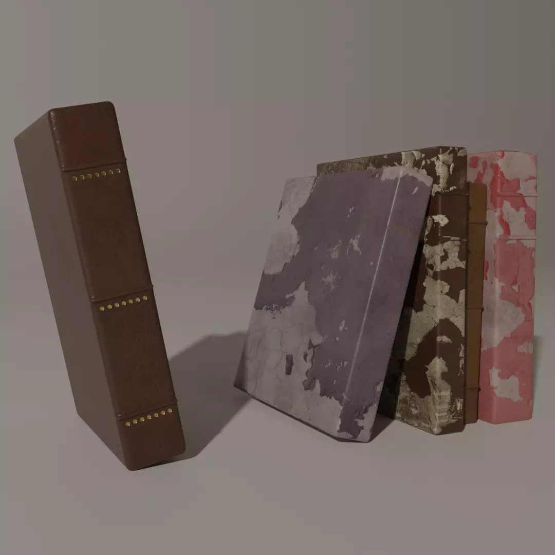 Old Worn Books Free 3D model
