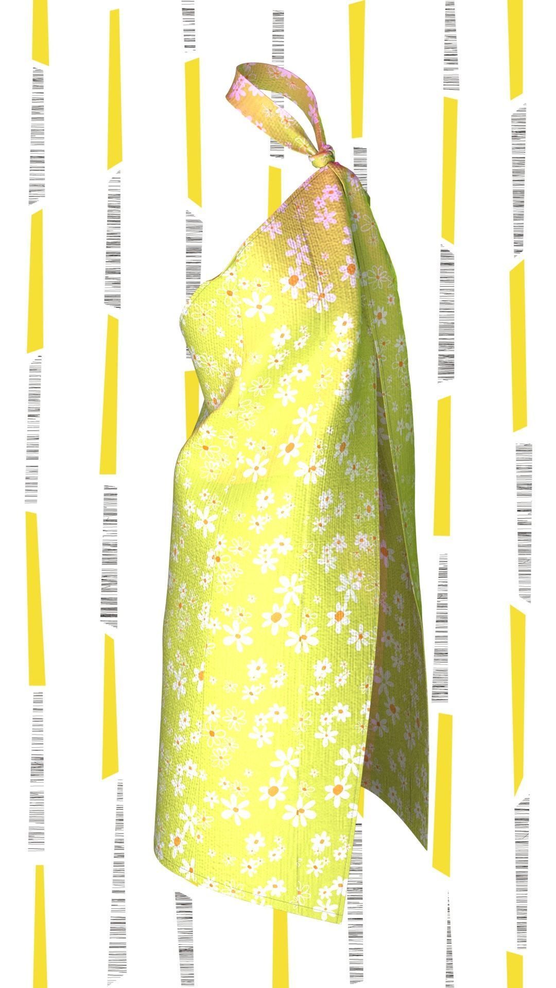  Ladies Tonic and Linen Shorts Low-poly 3D model_3