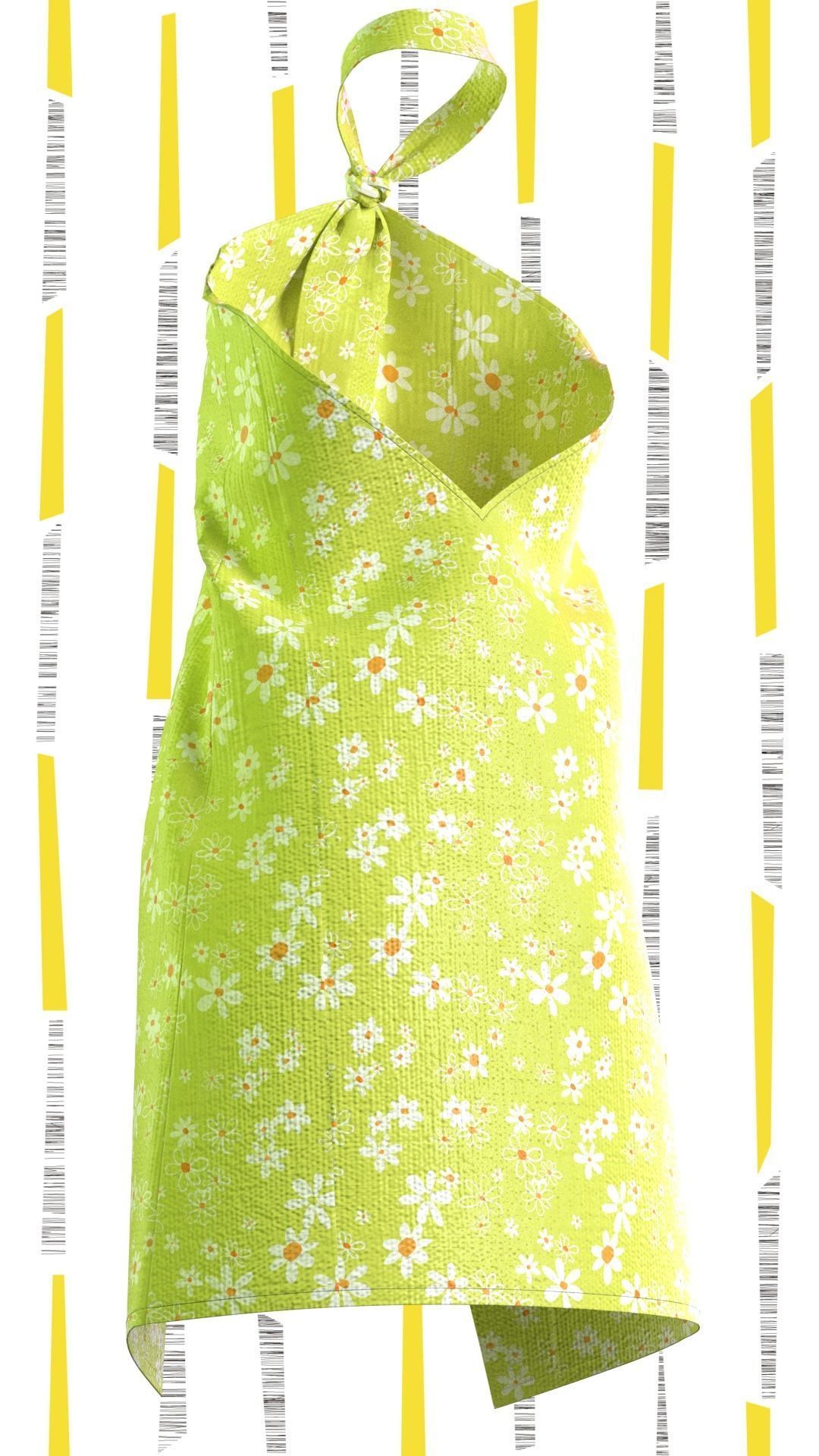  Ladies Tonic and Linen Shorts Low-poly 3D model_1