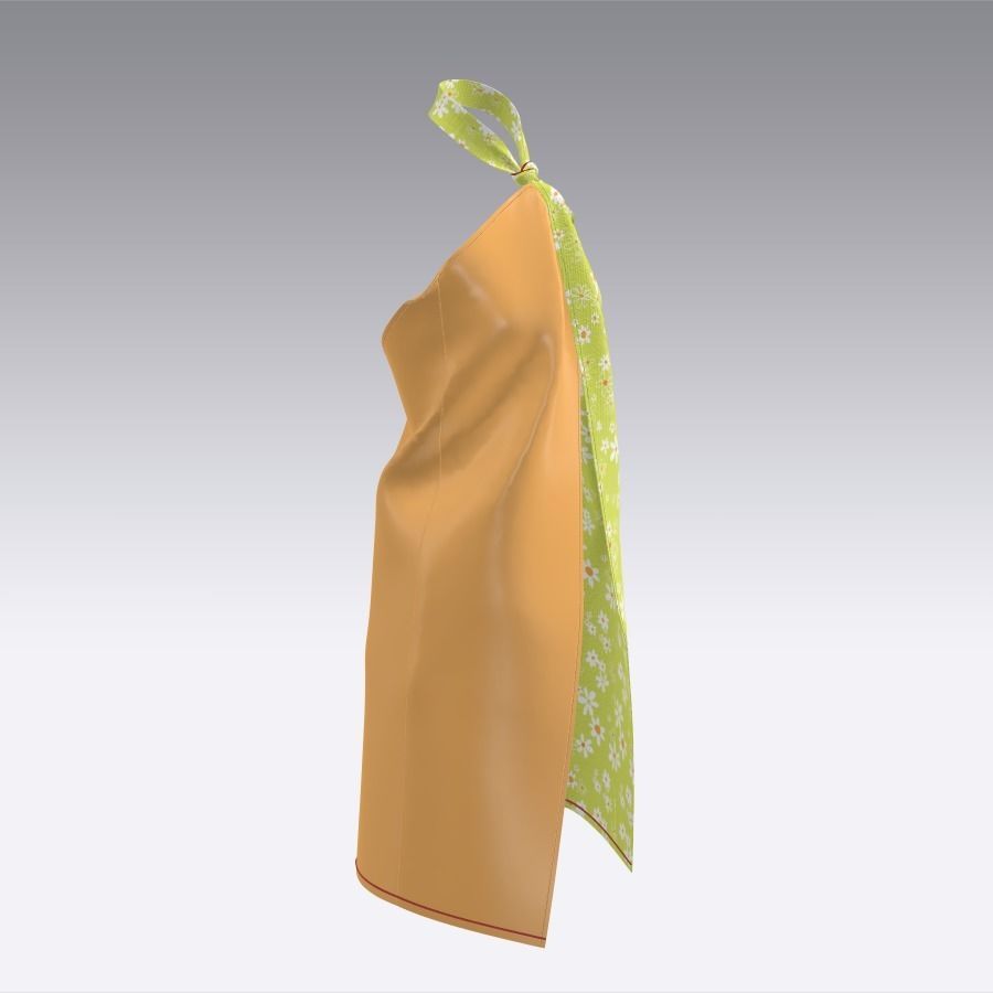  Ladies Tonic and Linen Shorts Low-poly 3D model_11