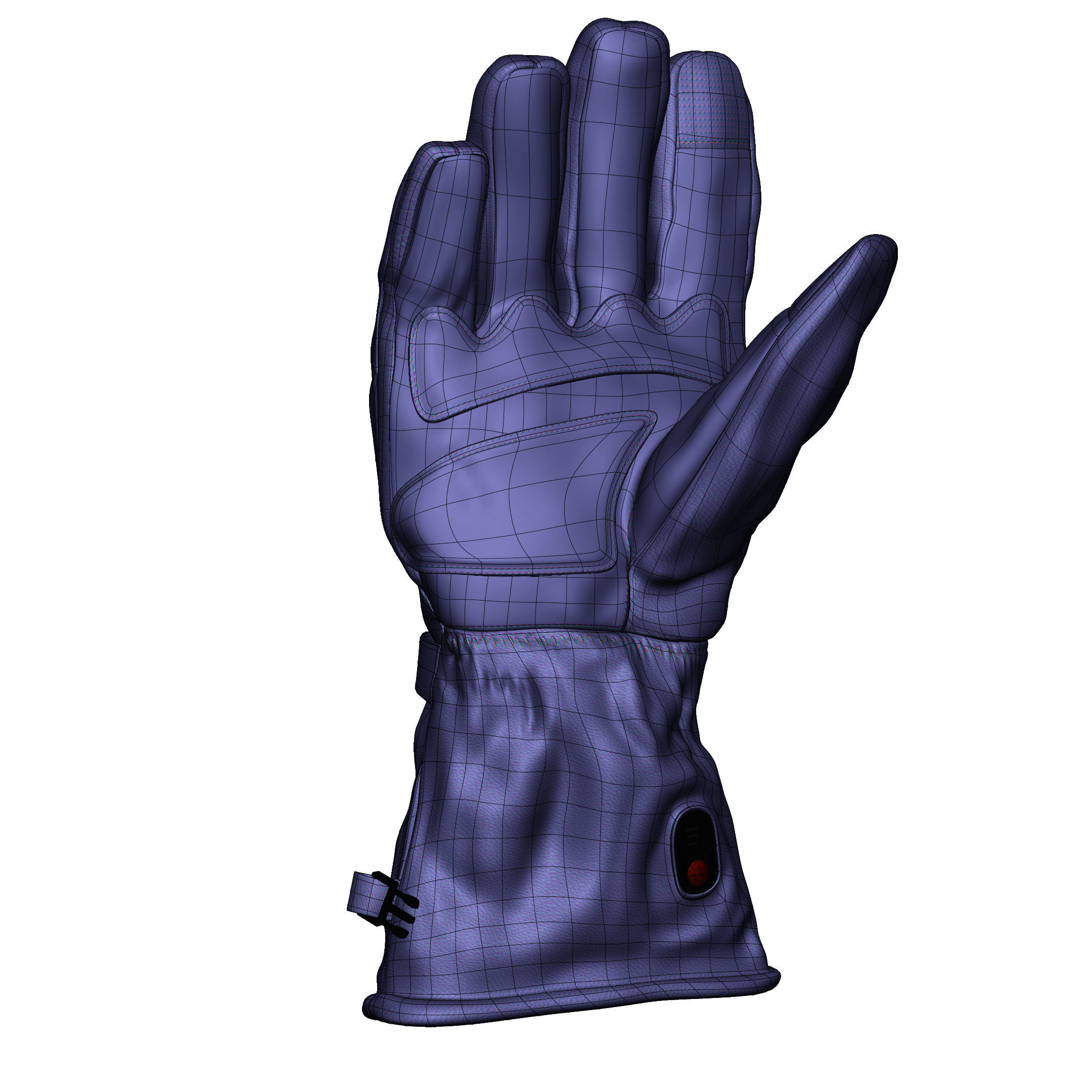 realistic glove pair of gloves with stitching Low-poly 3D model_6