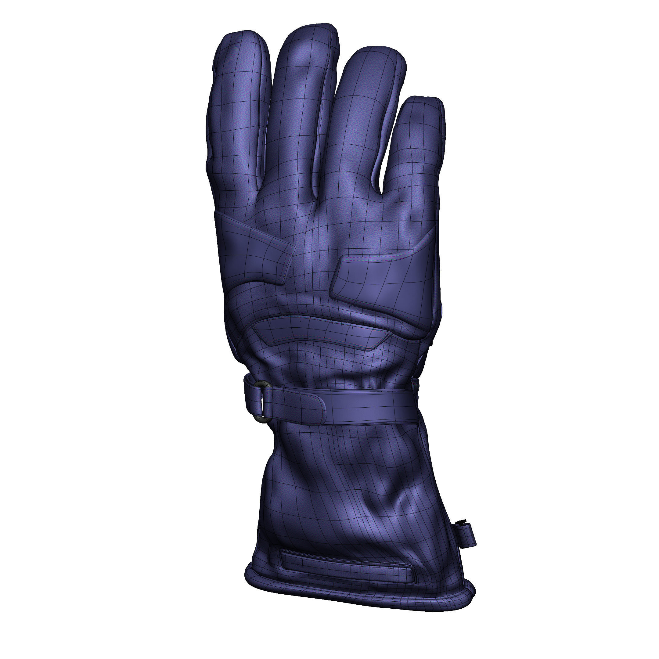 realistic glove pair of gloves with stitching Low-poly 3D model_7