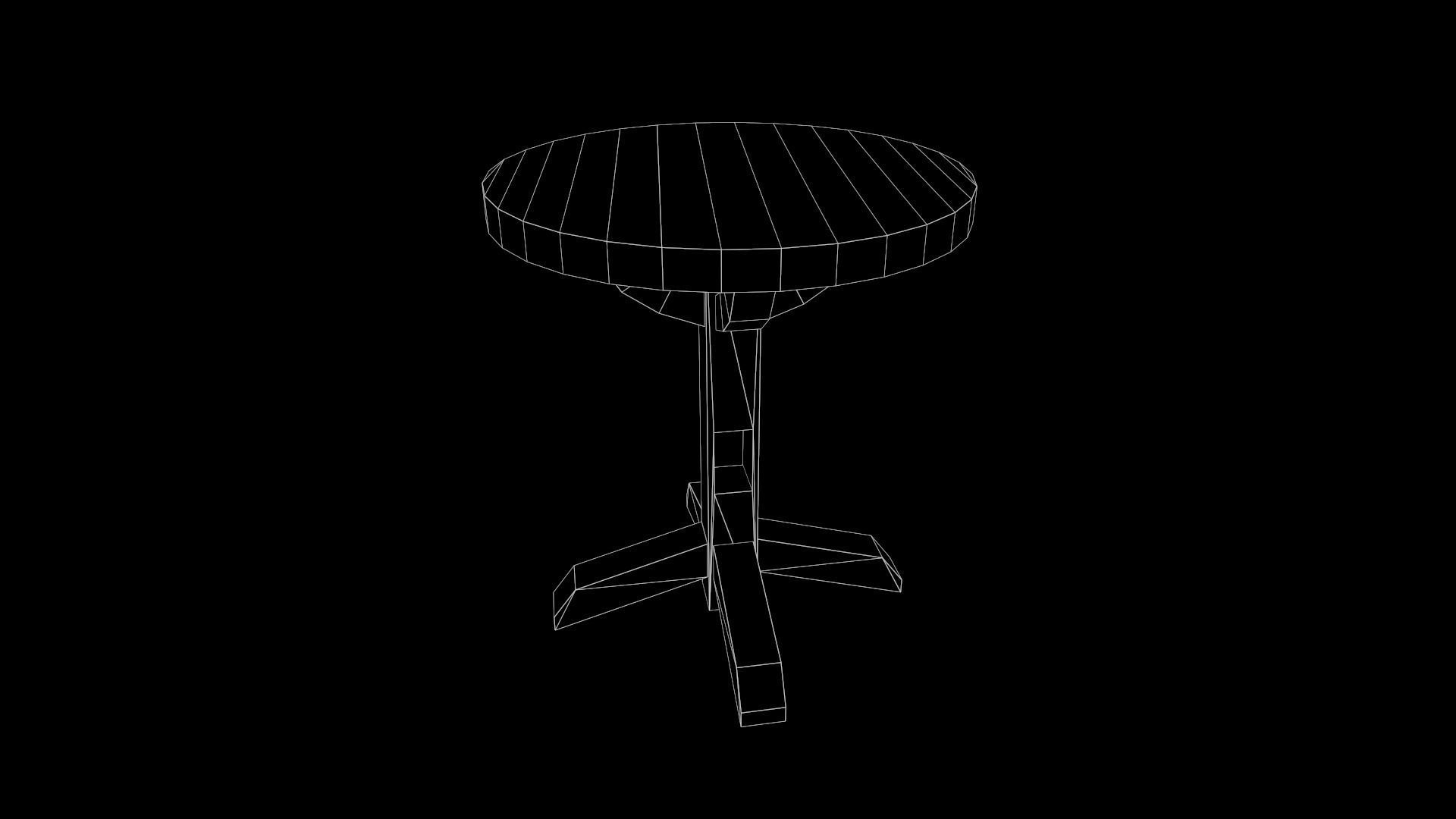 Medieval Table Game Ready Low Poly 3D Model  Low-poly 3D model_3