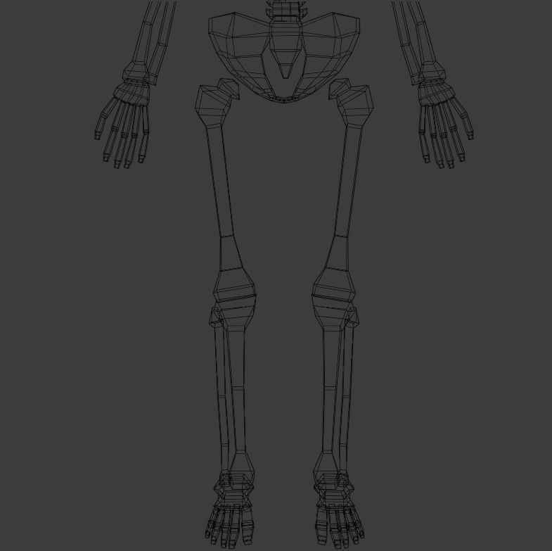 Skeleton human Low-poly 3D model_8