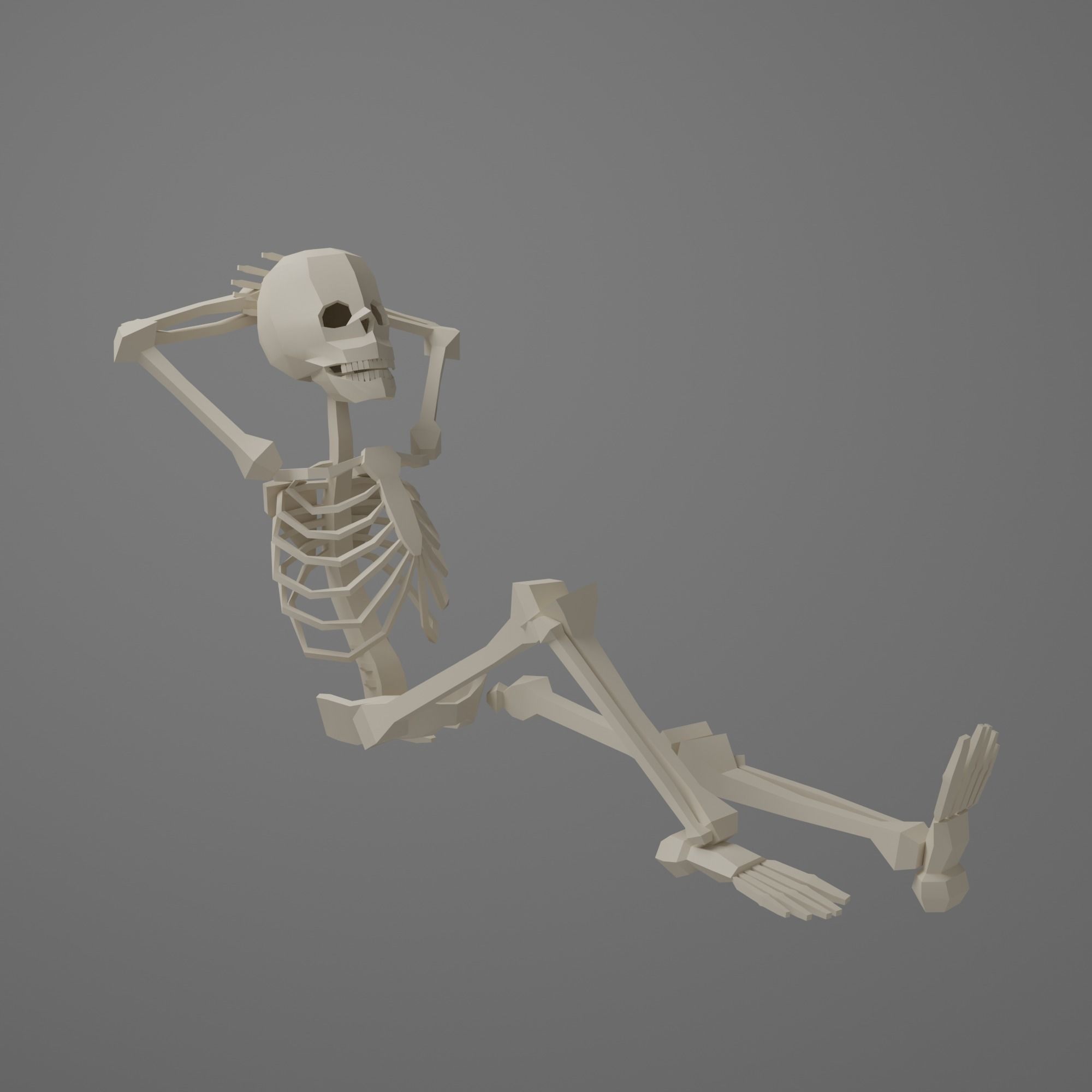 Skeleton human Low-poly 3D model_10