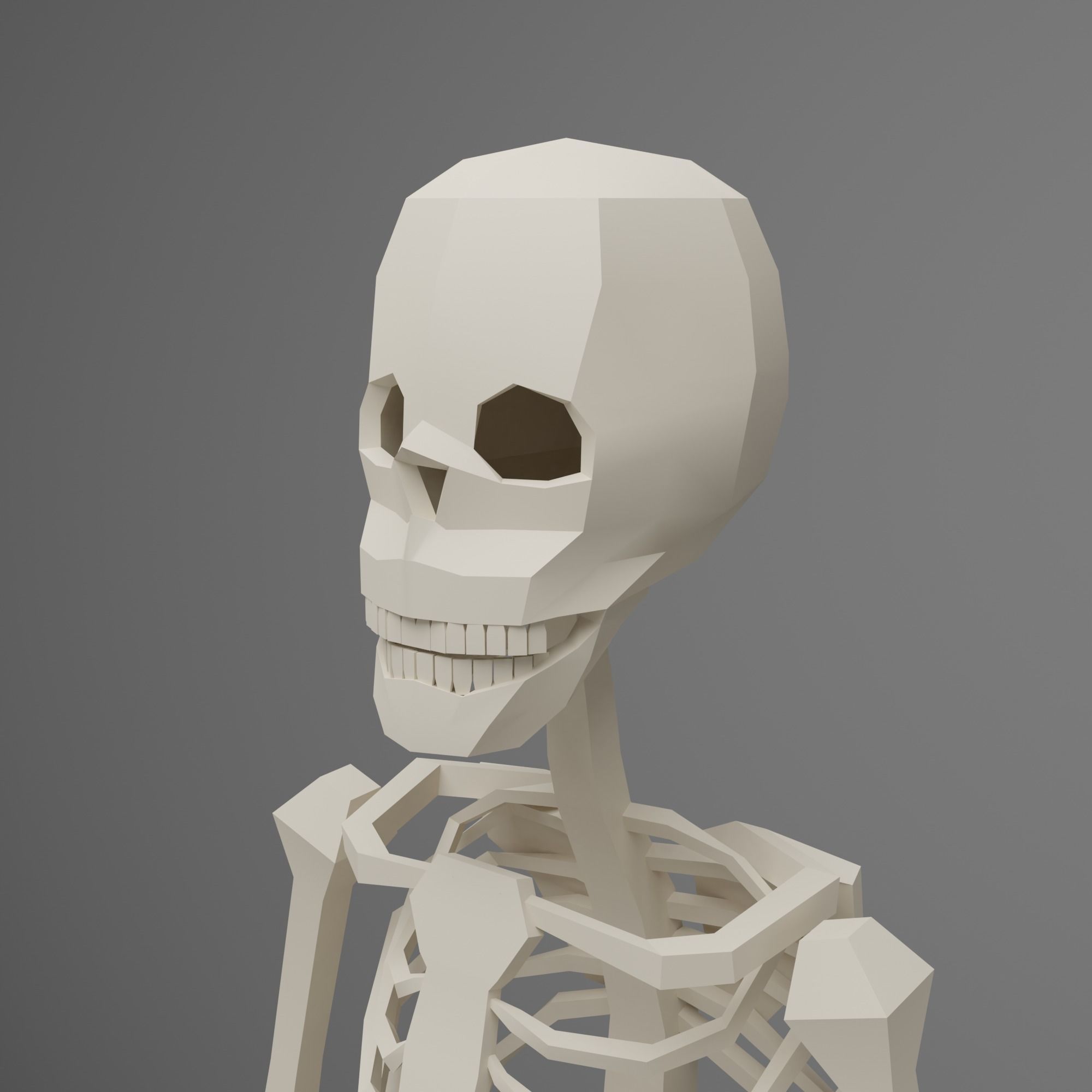 Skeleton human Low-poly 3D model_3