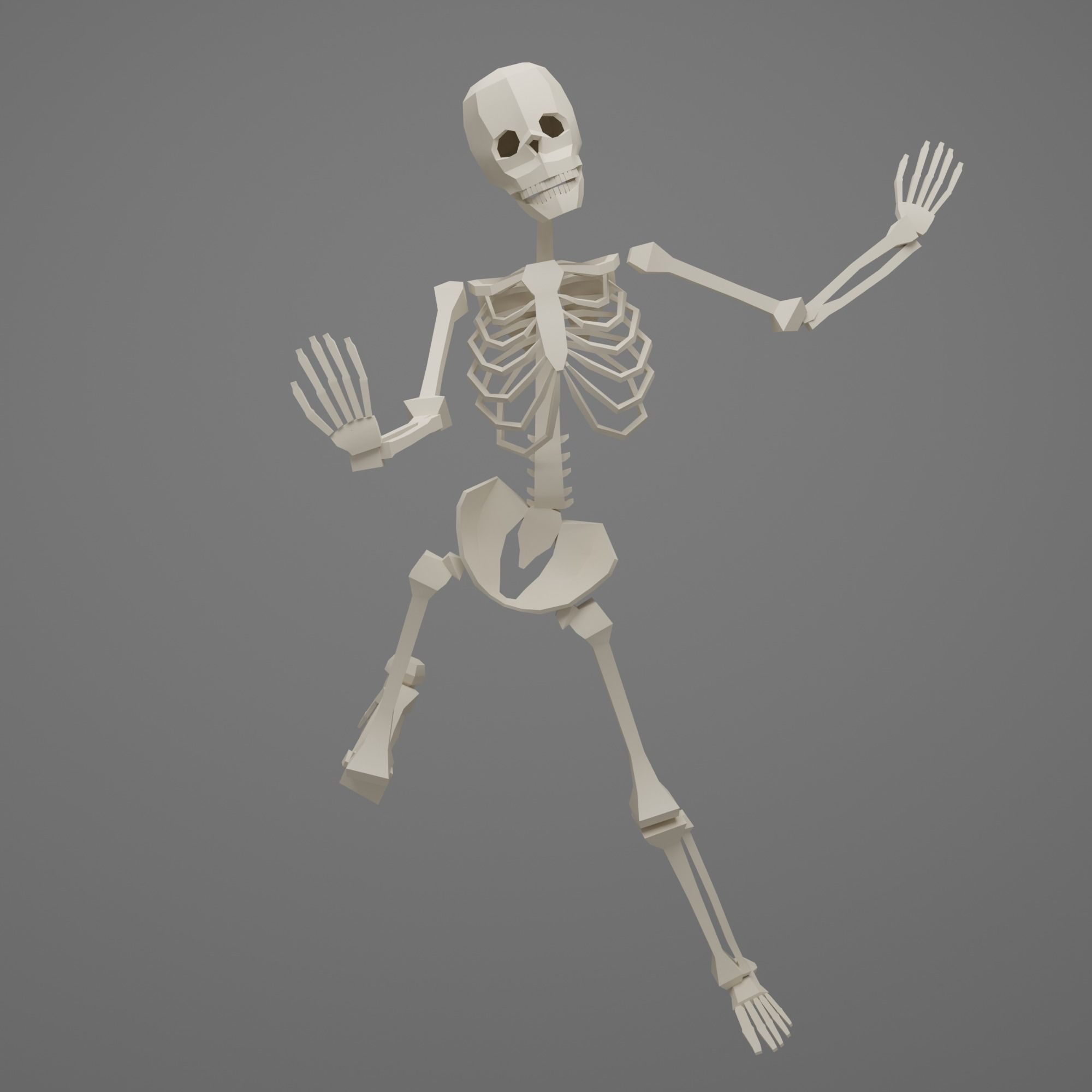 Skeleton human Low-poly 3D model_9