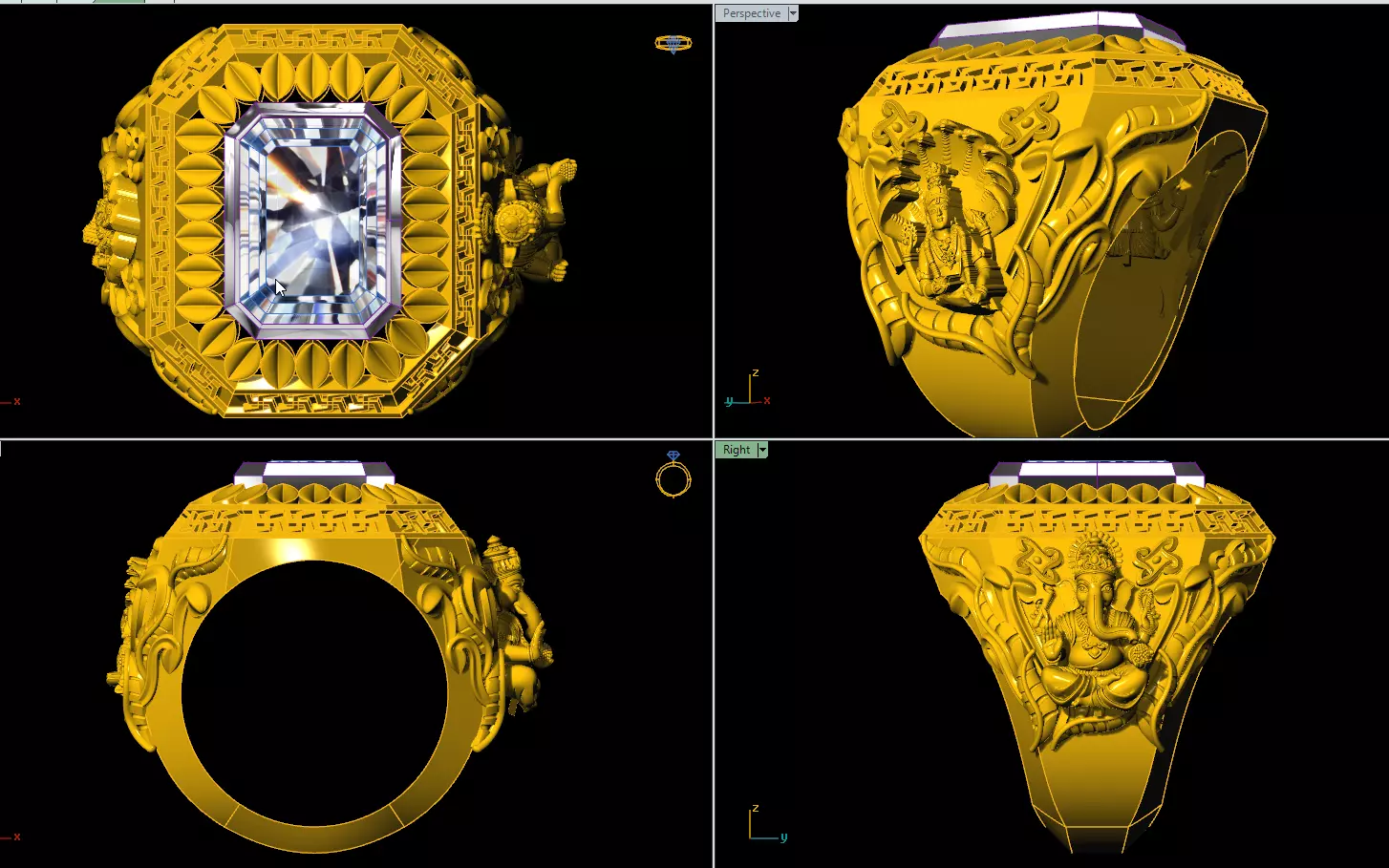 ganesh ring 3D print model_0