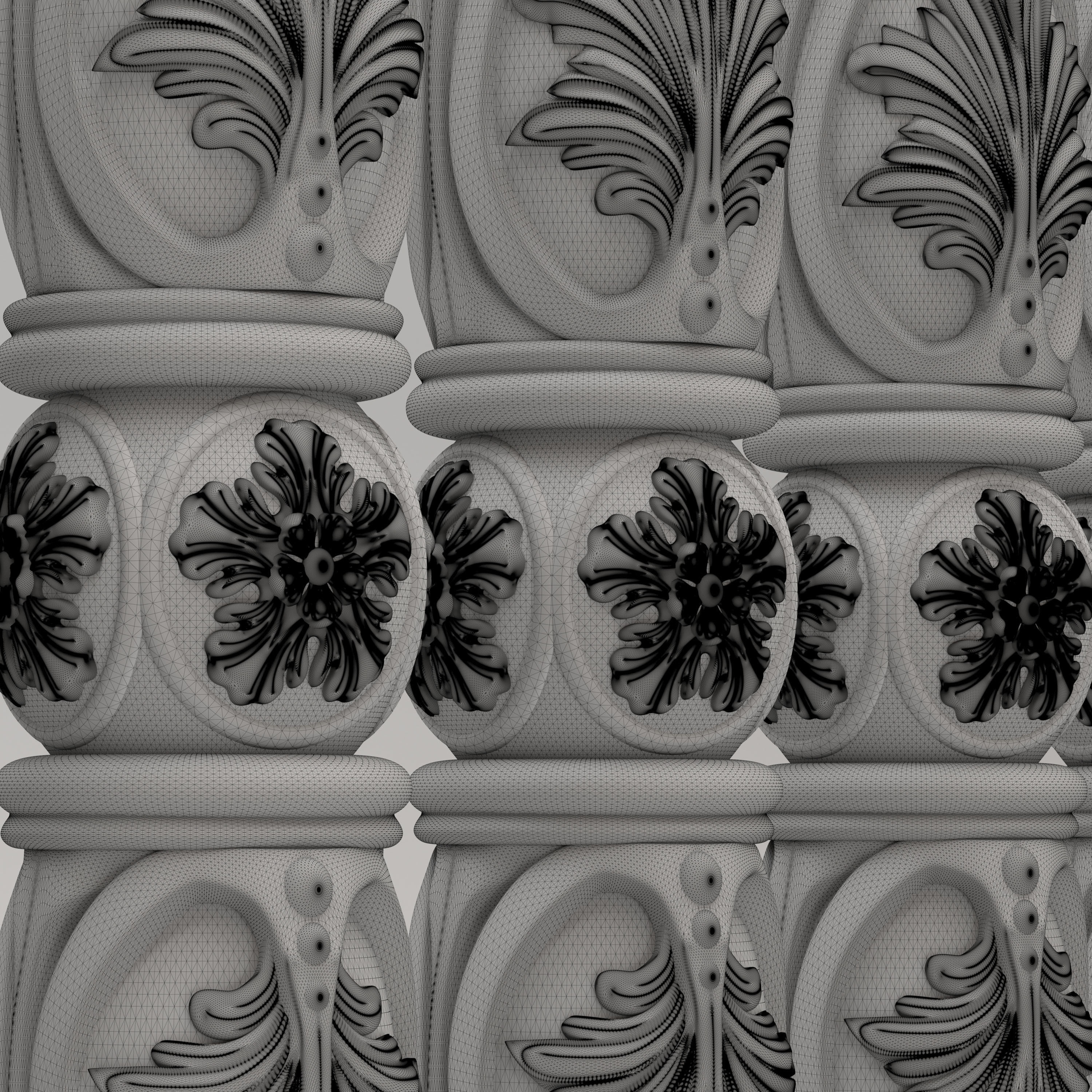 Carved Baluster 3D model_7