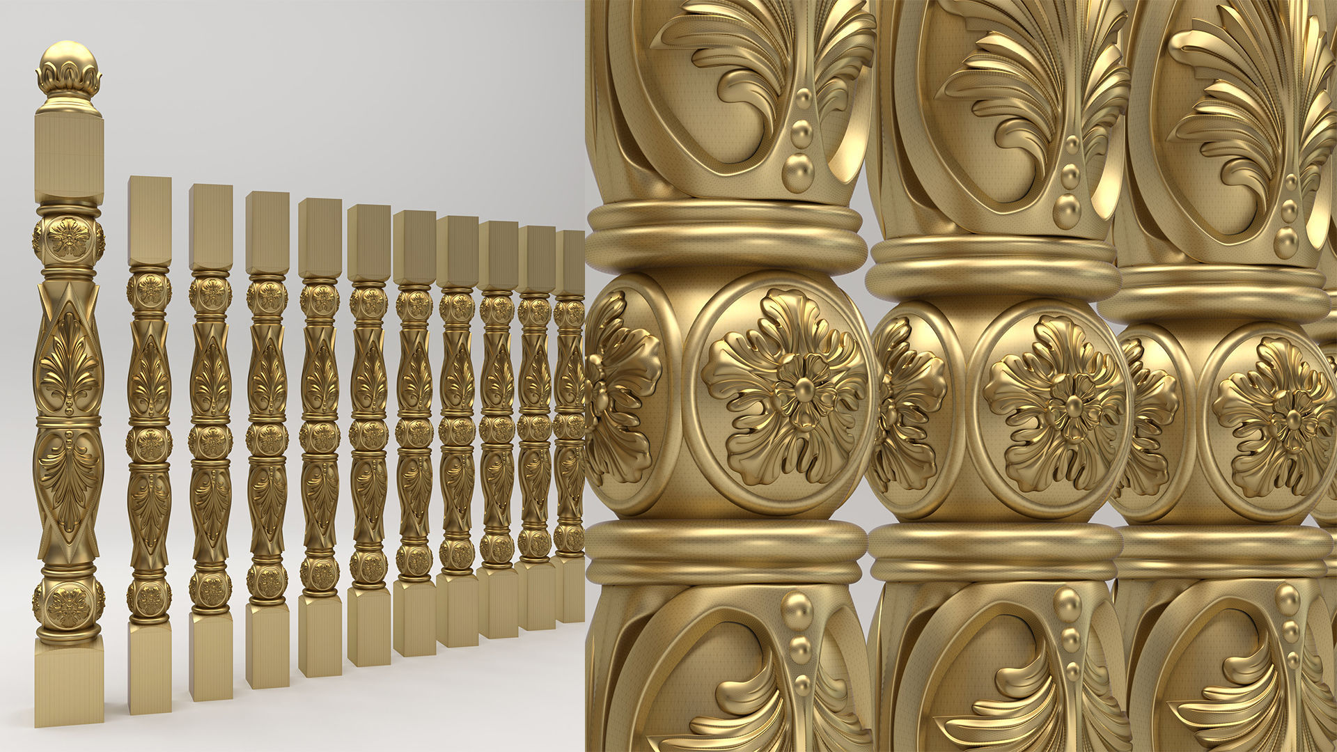 Carved Baluster 3D model_1