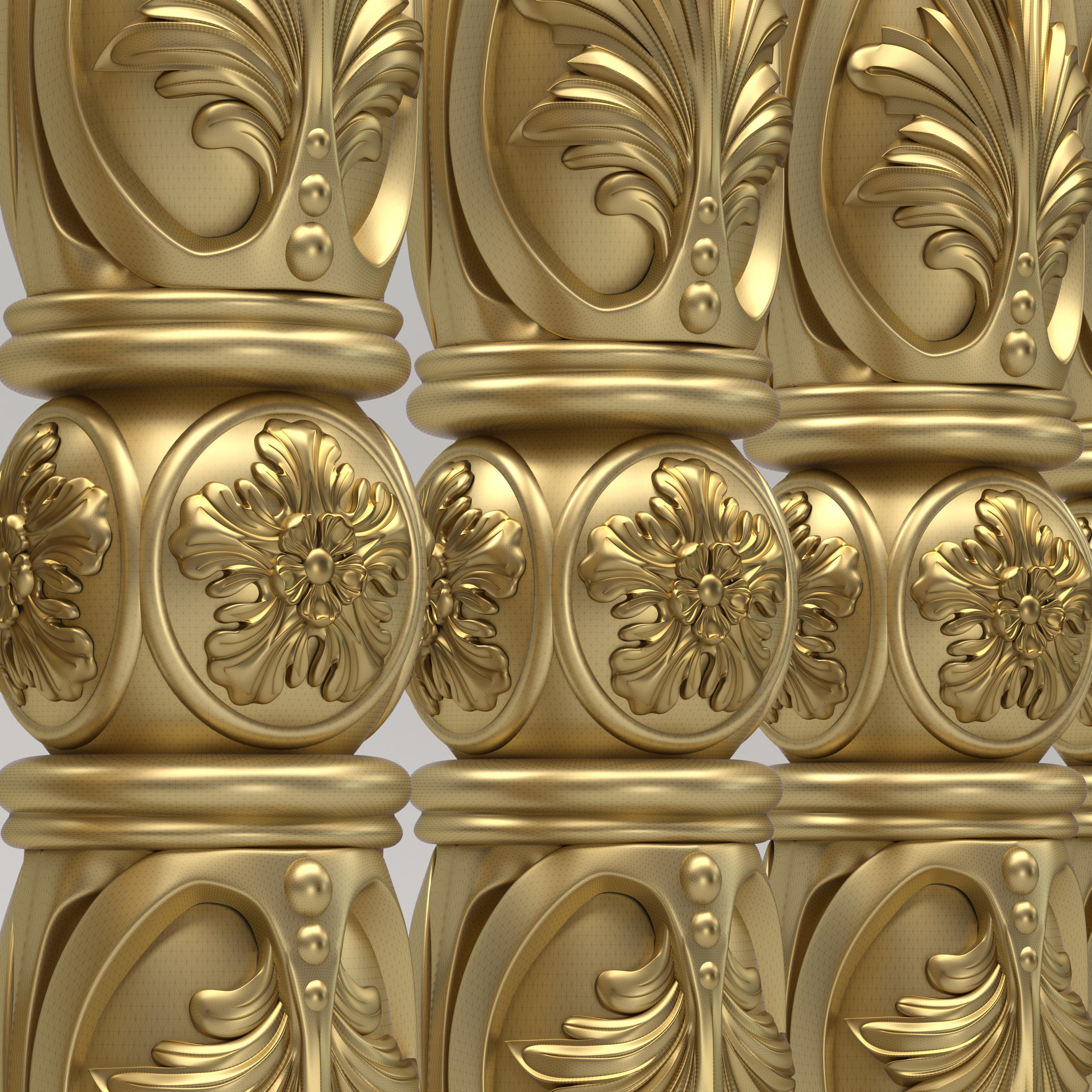 Carved Baluster 3D model_4