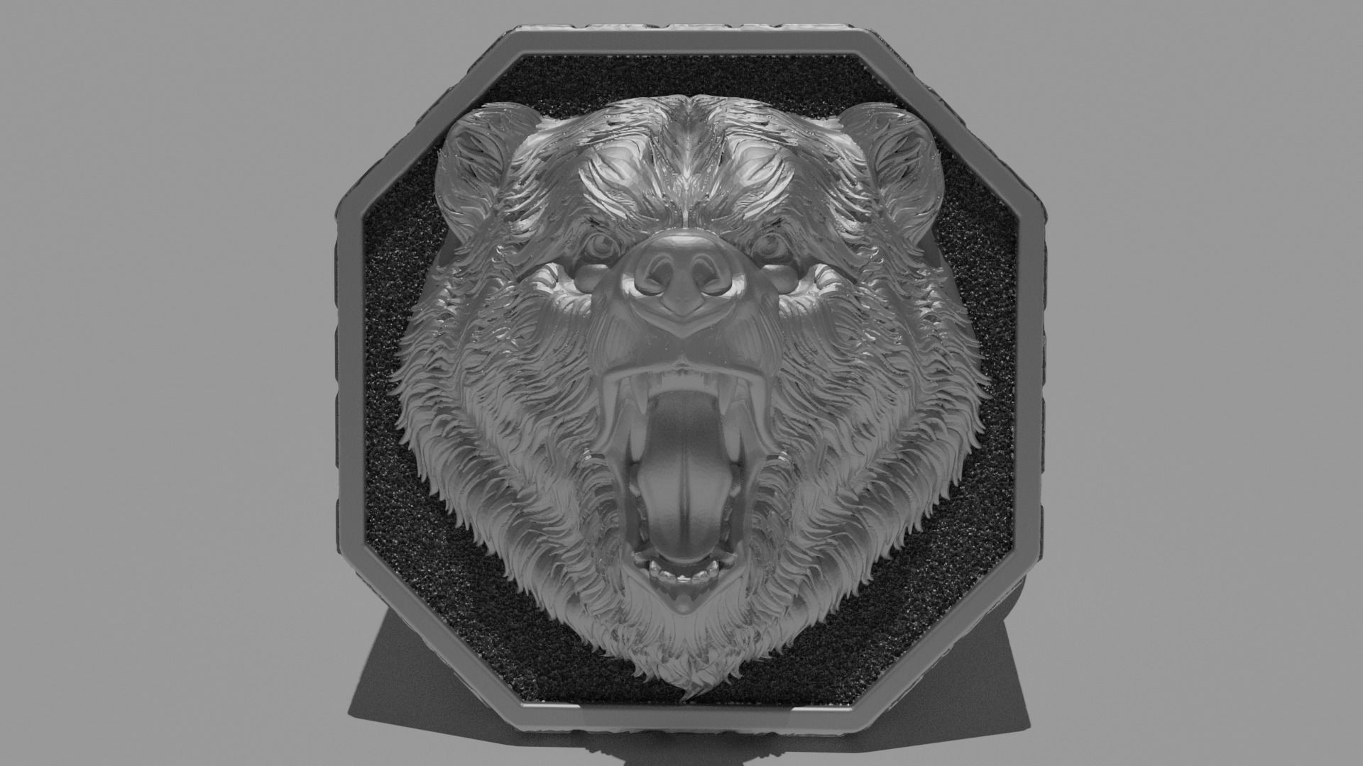 Brutal Bear Ring 3D print model_2
