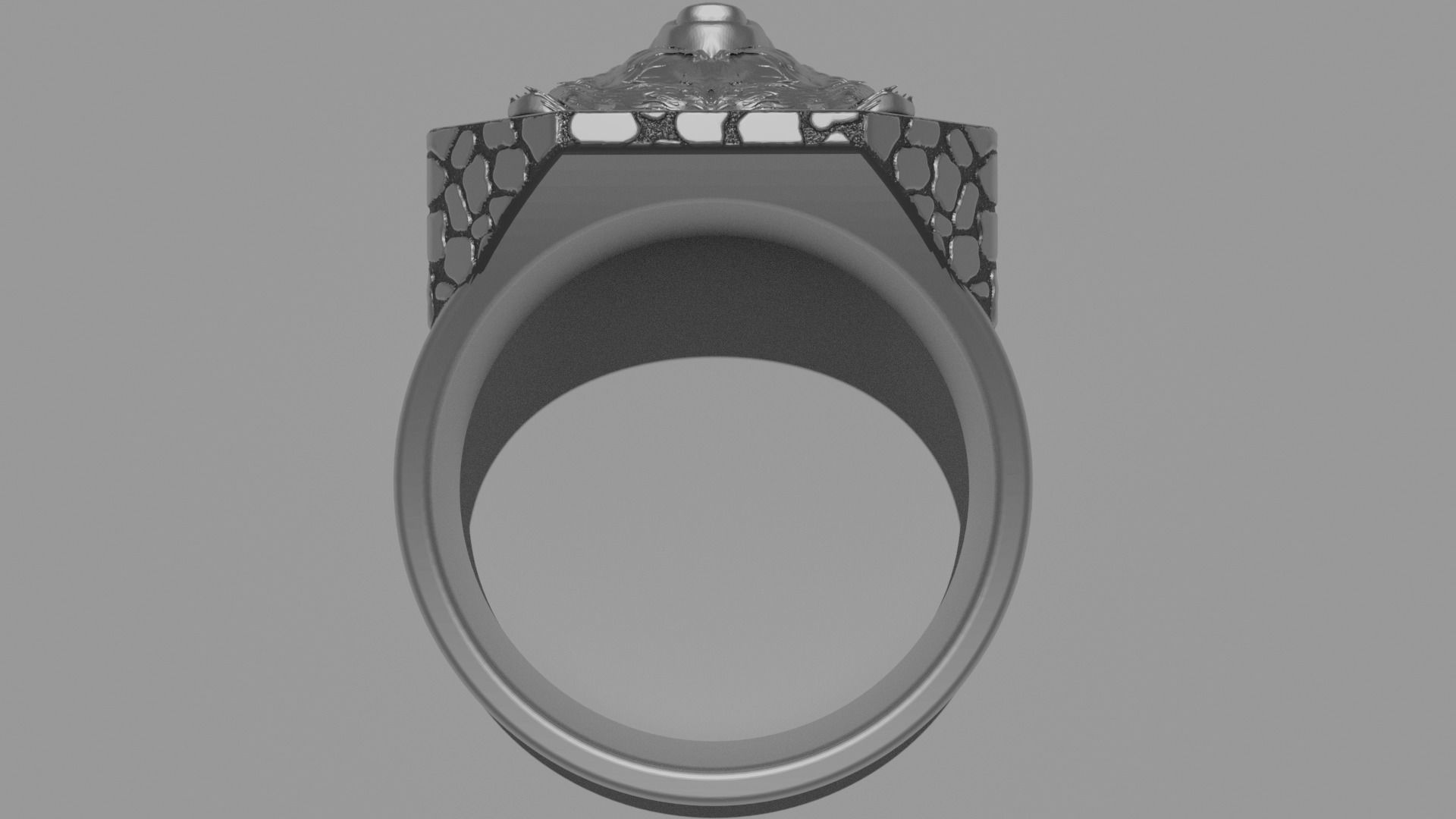 Brutal Bear Ring 3D print model_4