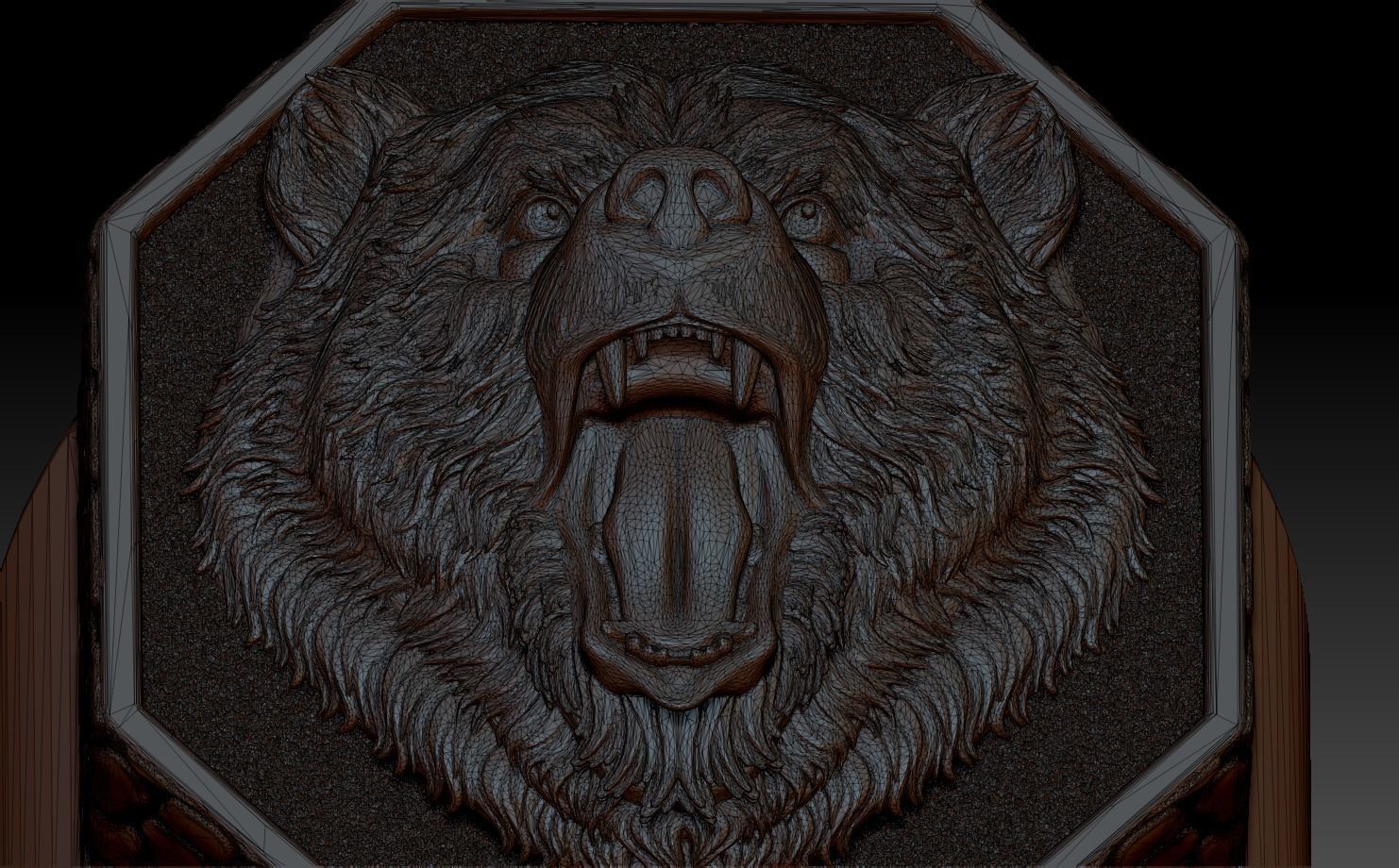 Brutal Bear Ring 3D print model_9