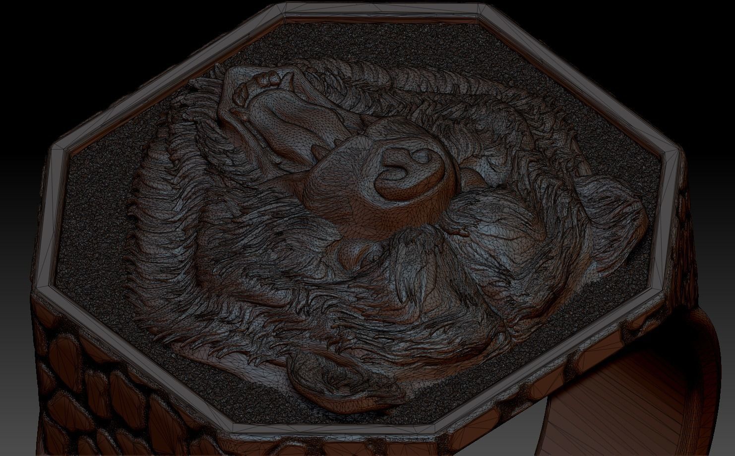 Brutal Bear Ring 3D print model_11