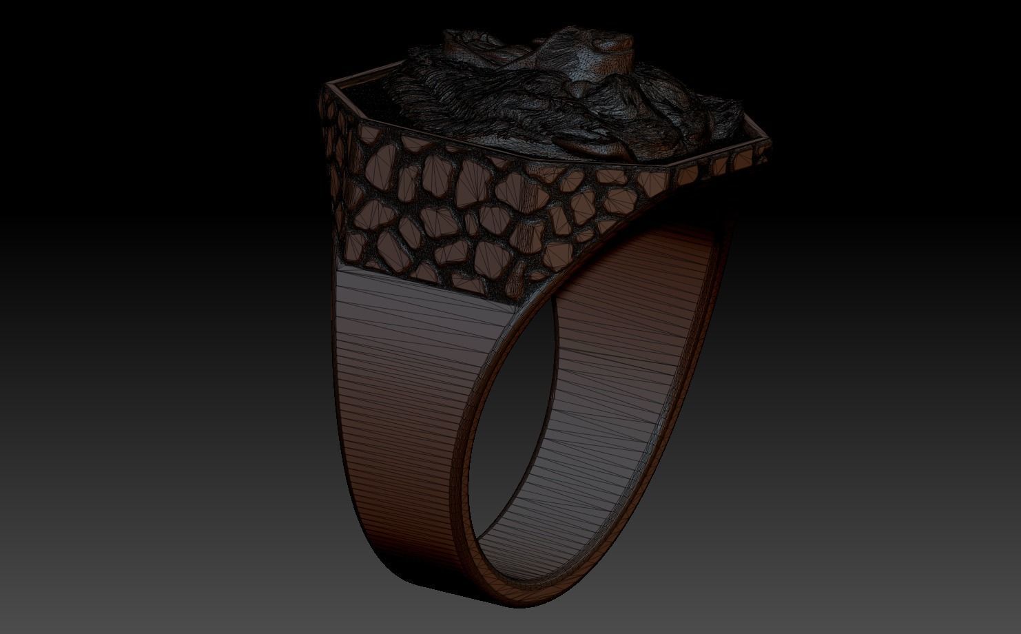 Brutal Bear Ring 3D print model_13