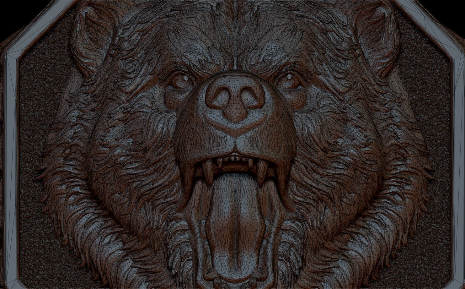 Brutal Bear Ring 3D print model_8