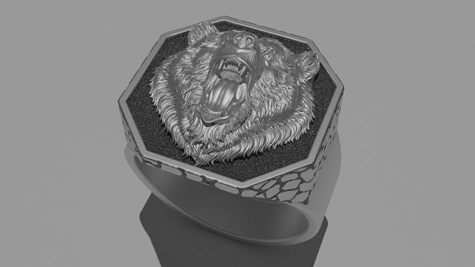 Brutal Bear Ring 3D print model