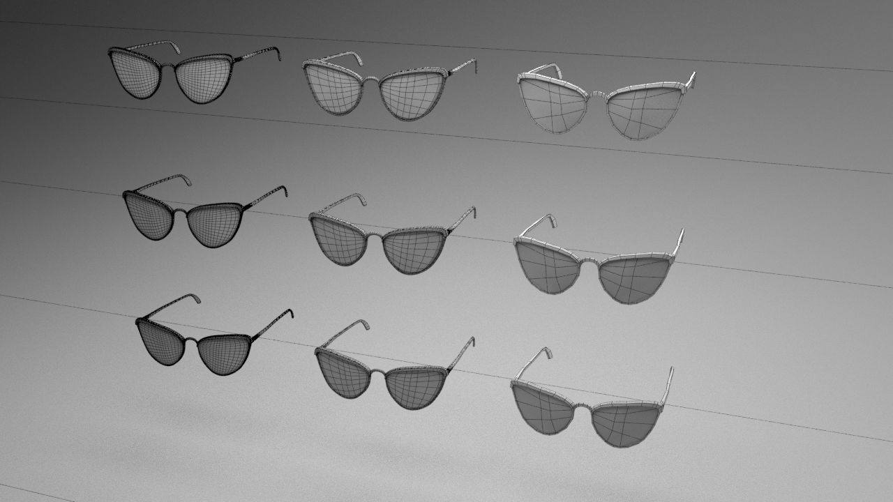 Eye glasses 3D model 4 set 3D model 3D model_4