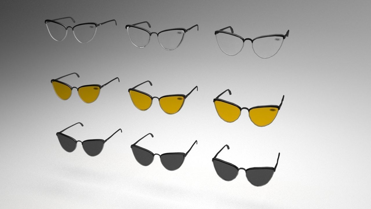 Eye glasses 3D model 4 set 3D model 3D model_15