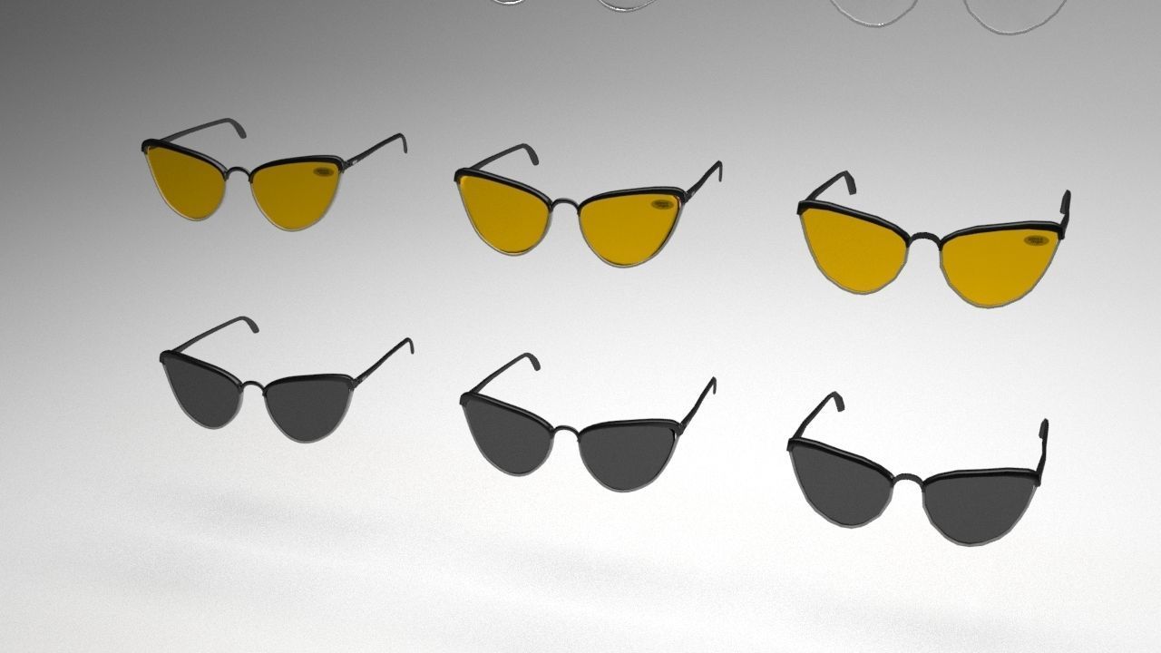 Eye glasses 3D model 4 set 3D model 3D model_3