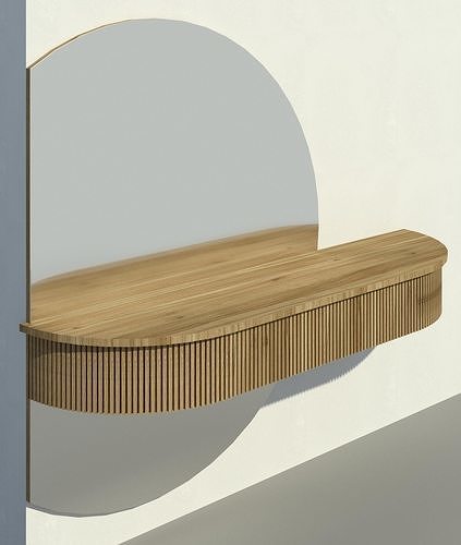 Console-table Wooden slats 3D model