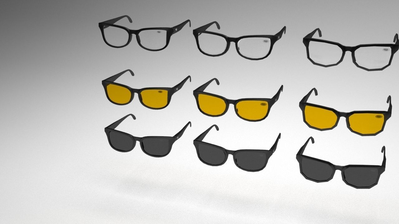 Eye glasses 3D model 5 set 3D model 3D model_24