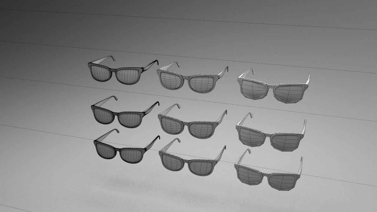 Eye glasses 3D model 5 set 3D model 3D model_4