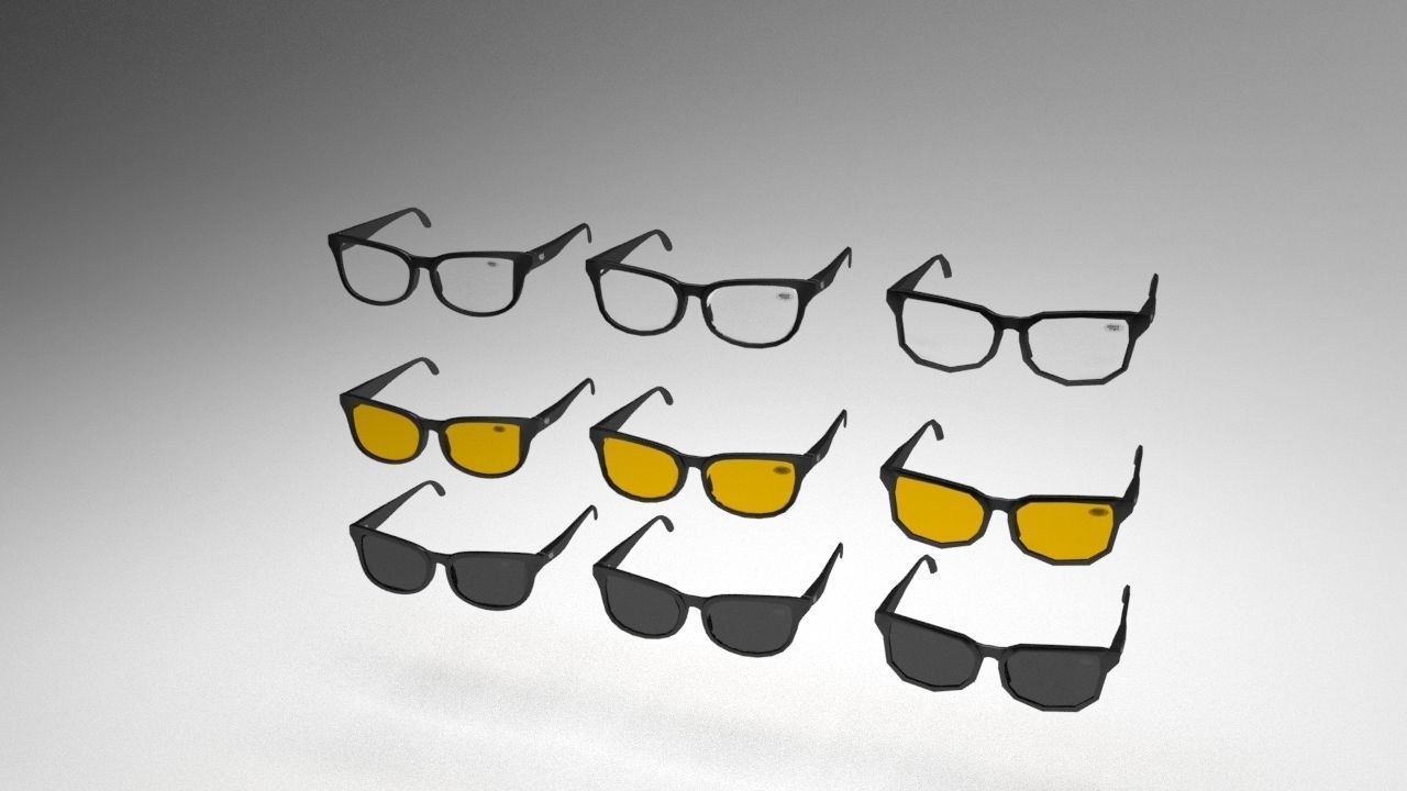 Eye glasses 3D model 5 set 3D model 3D model_3