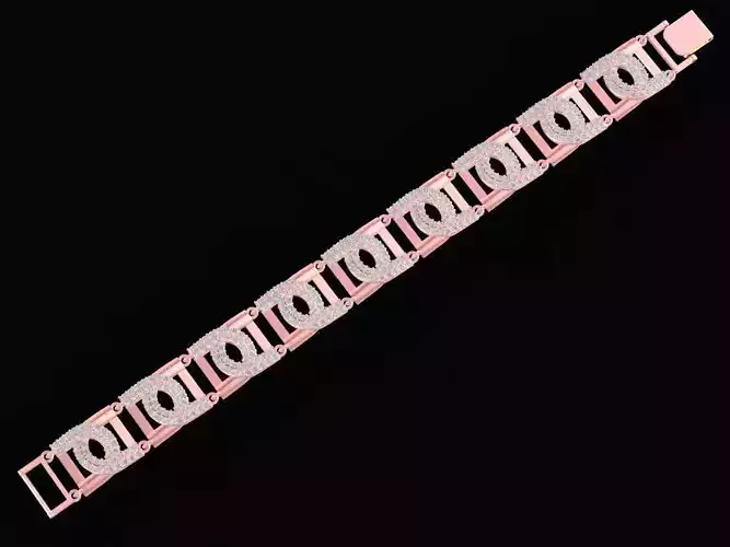 Luxury Diamond Link Bracelet Jewelry 3D Model 2548