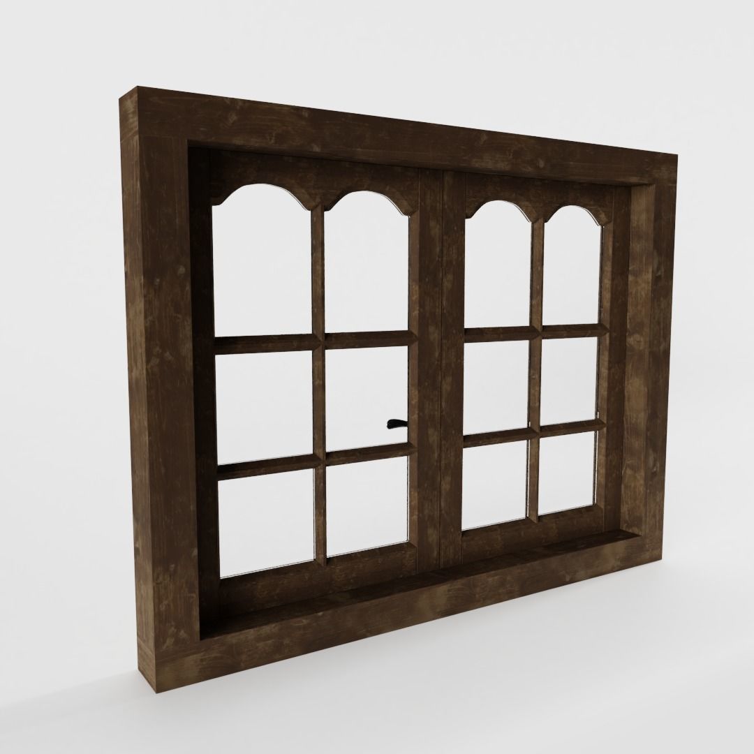 Antique Victorian Window Low-poly 3D model_1