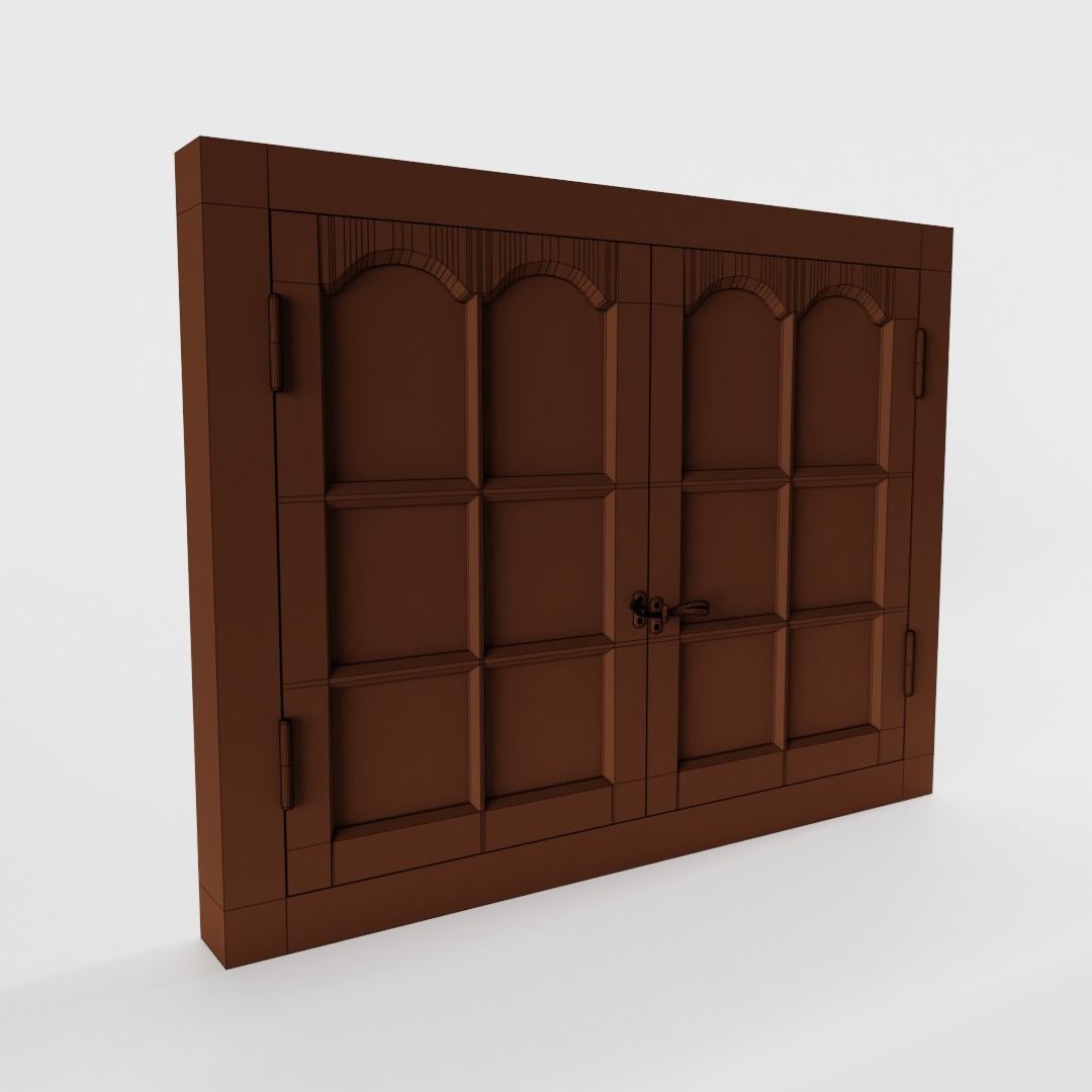 Antique Victorian Window Low-poly 3D model_3