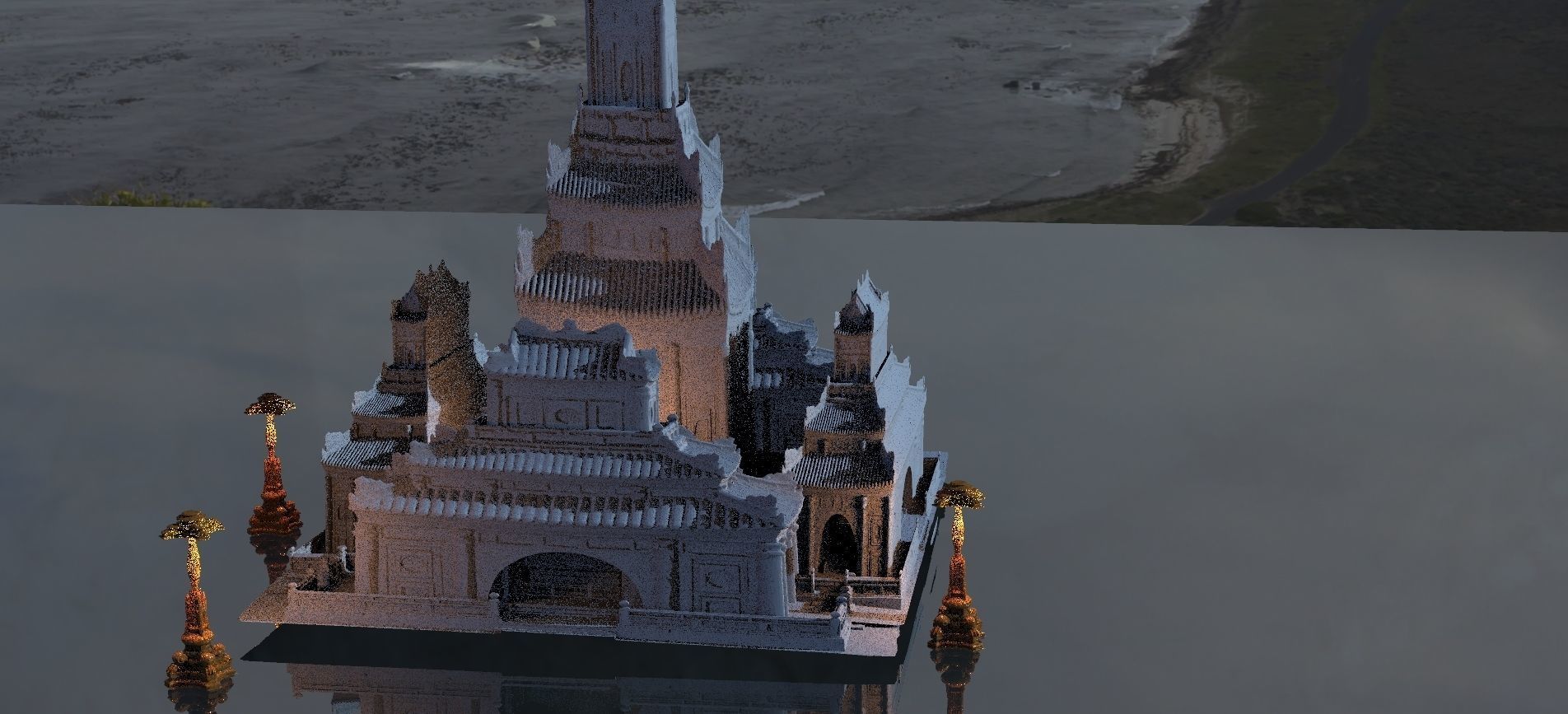 Japanese temple haunted  Big complete version 3D model_1