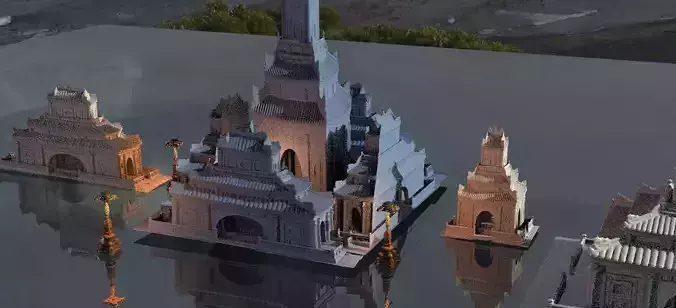 Japanese temple haunted Collection 3D model