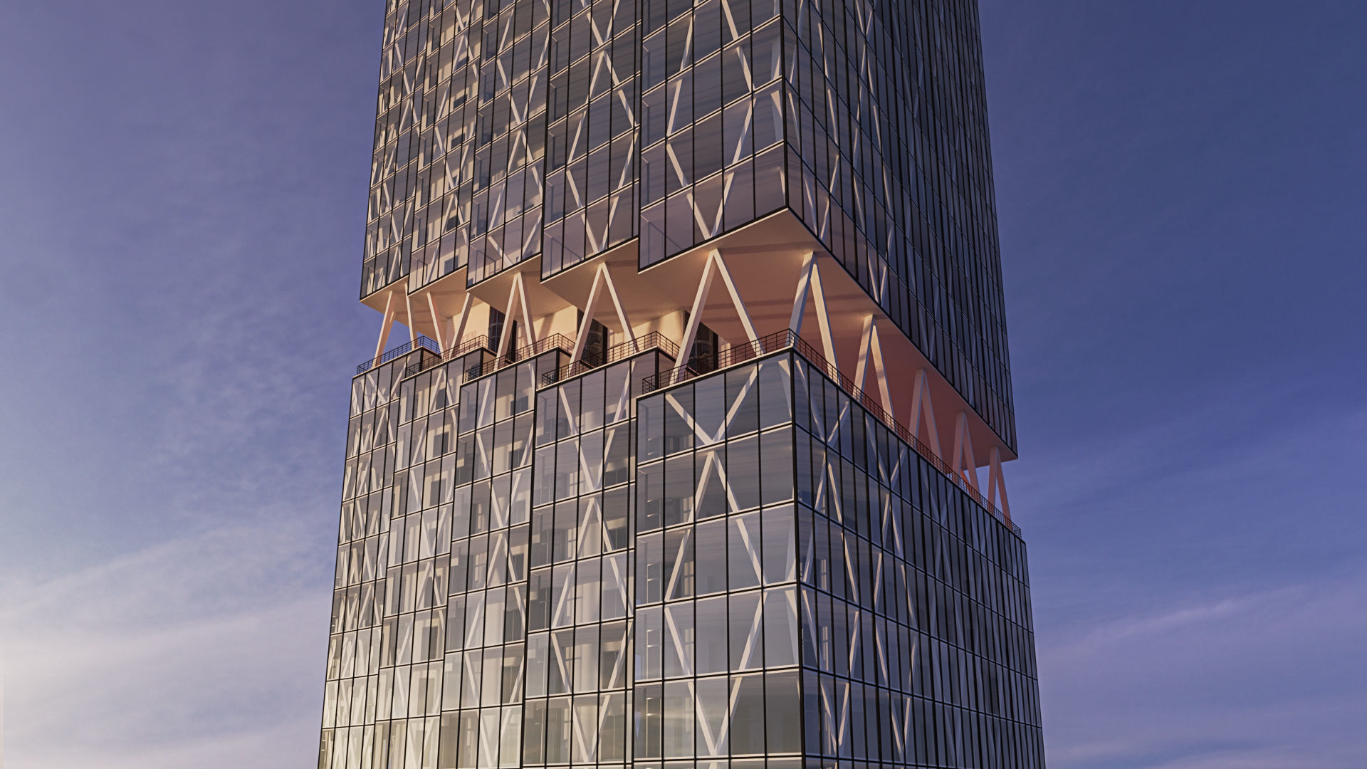 Futuristic building 44 3D model_2