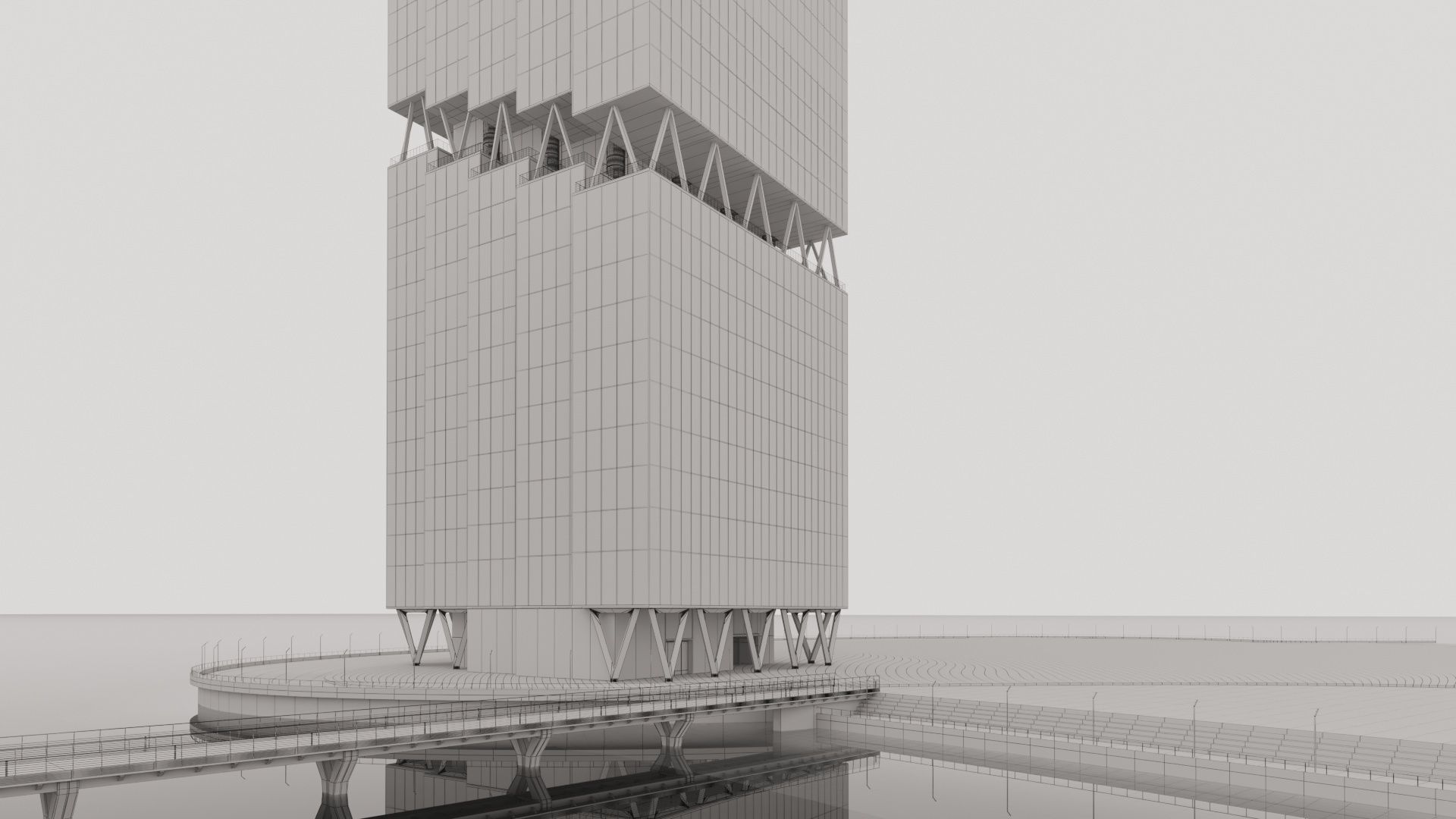 Futuristic building 44 3D model_4