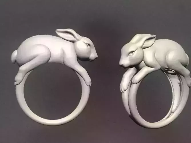 Rabbit ring jewelry Jewelry metal
