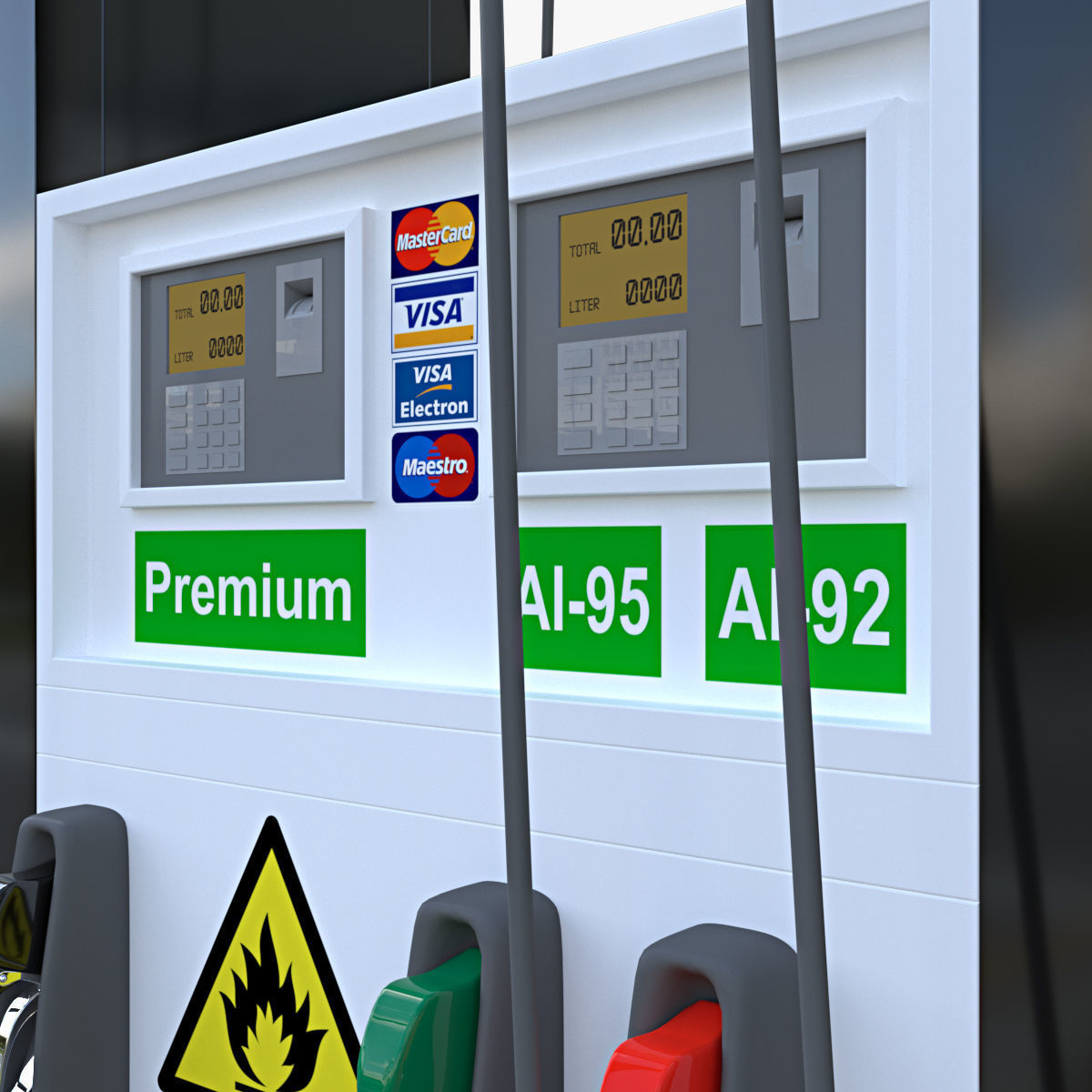 Petrol Pump 3D model_2