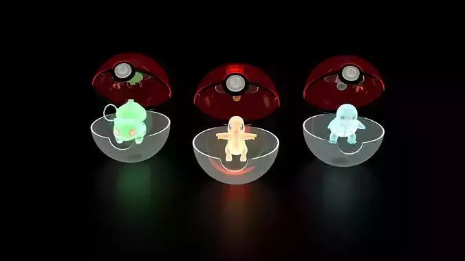 pokemon three glow in figurines