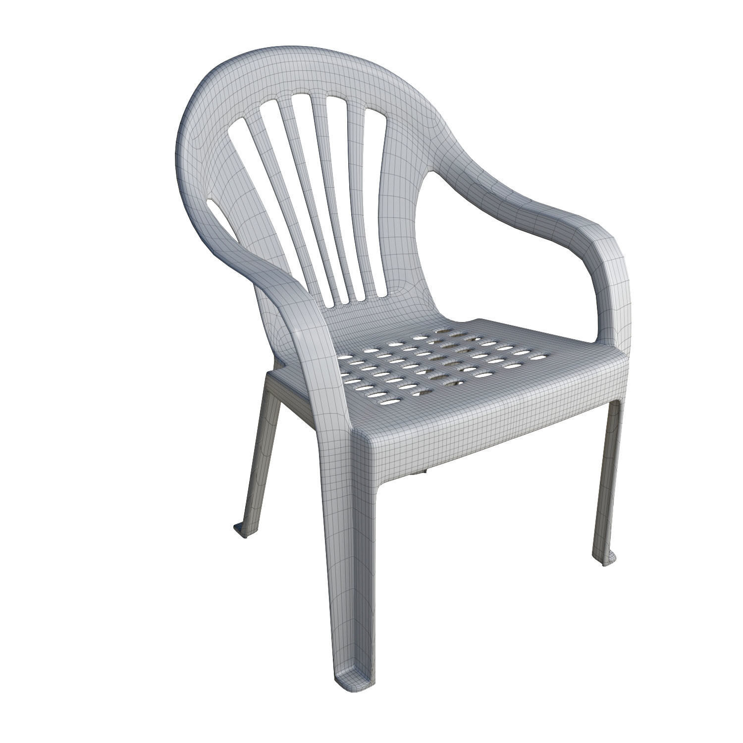 Plastic chair 3D model_3