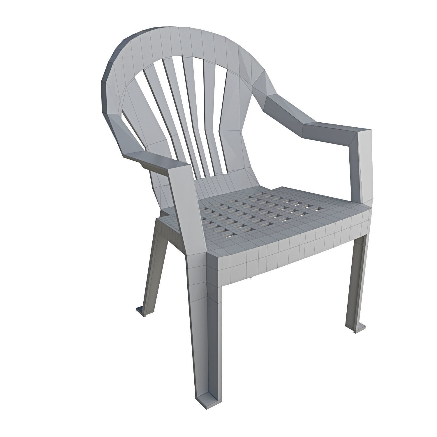 Plastic chair 3D model_4