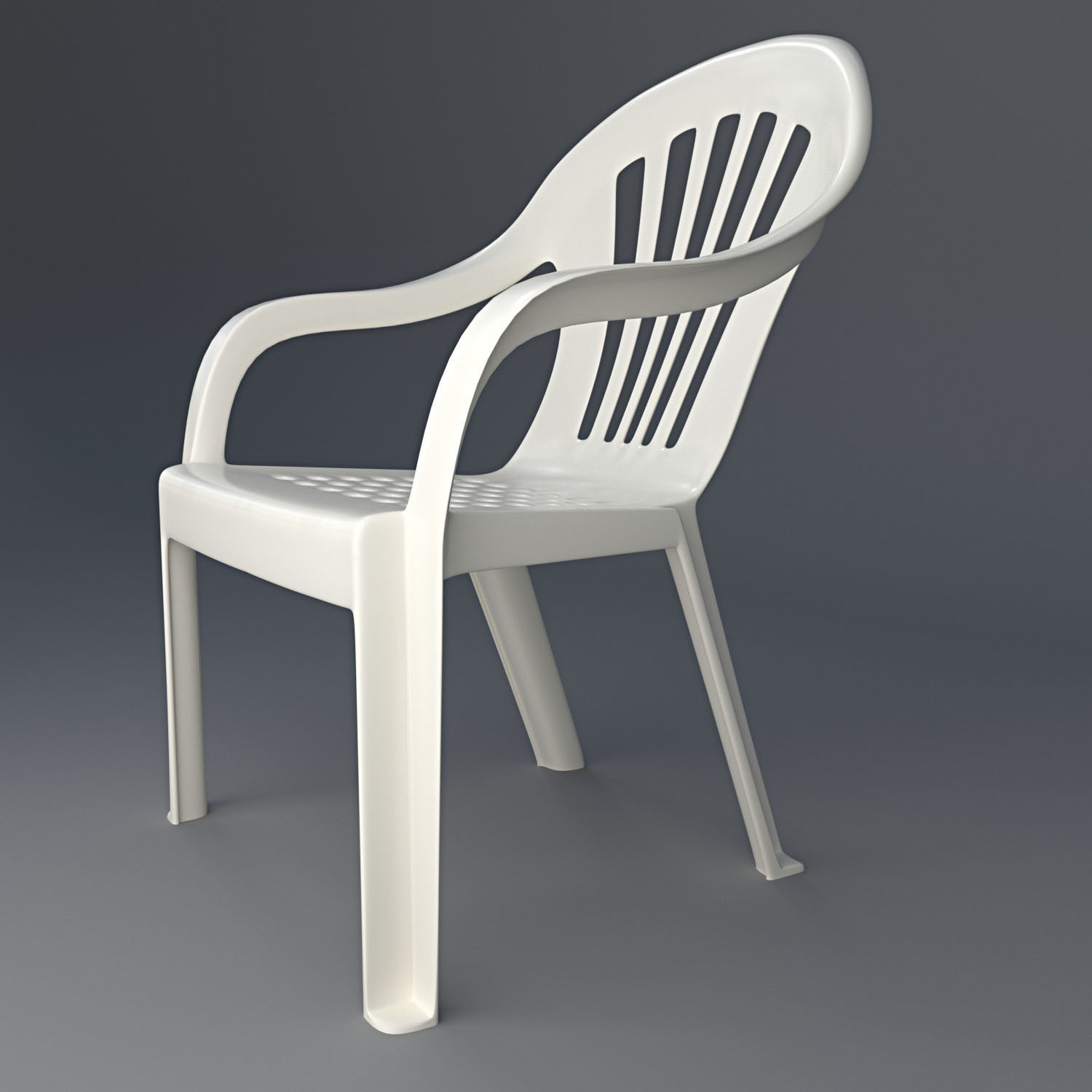 Plastic chair 3D model_1