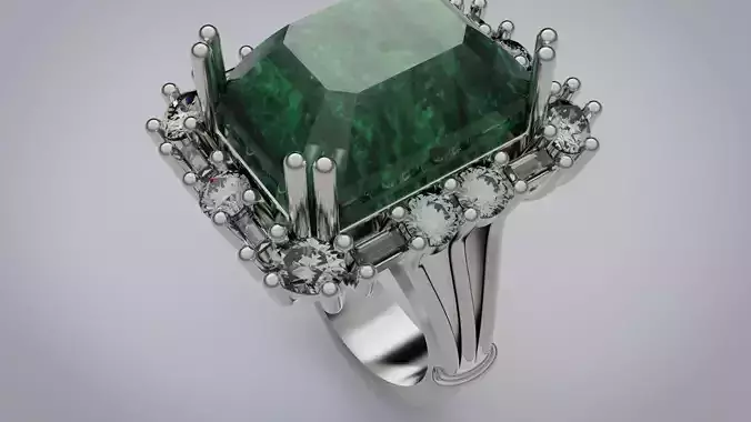  Elegant ring with emerald