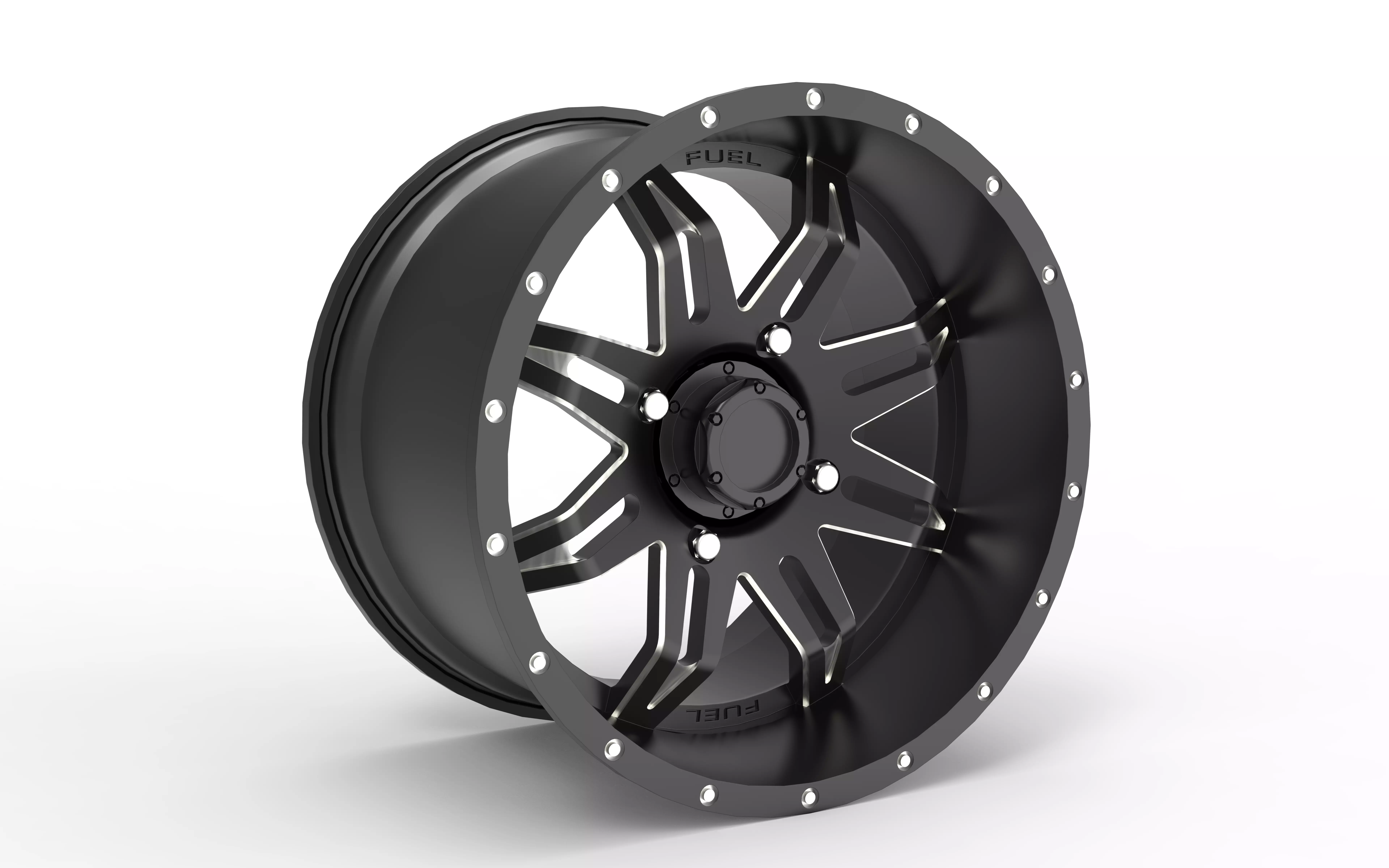 LETHAL D 567 UTV BLACK AND MILLED 4 LUGS 3D print model