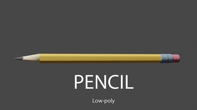 Pencil low-poly Free low-poly 3D model