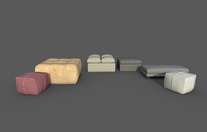 Pouf Furniture Low-poly 3D model