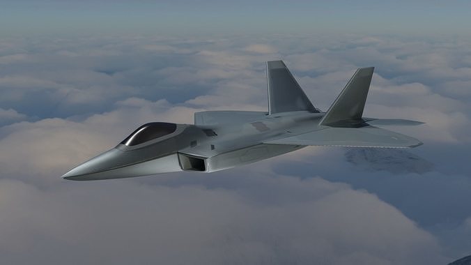 F22 5TH GEN FIGHTER JET 3D model