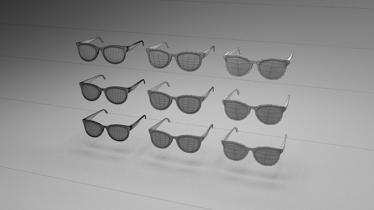Eye glasses 3D model 7 set 3D model 3D model_2